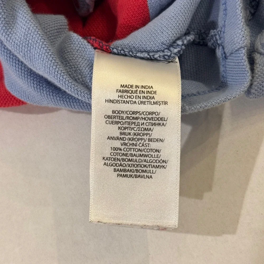 Ralph Lauren Romper Baby 3M Red White Blue Colorblock Polo Snap Bottom Outfit
